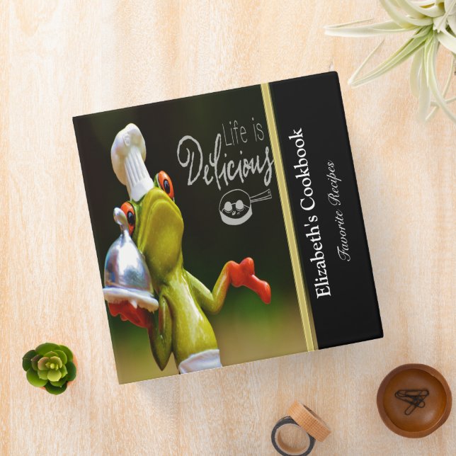Classeur Livre de recettes de grenouille drôle avec or (In Situ)