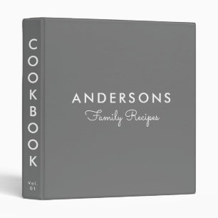 Classeur Livre de recettes de la famille de gris solide min