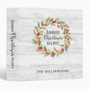 Classeur Livre de recettes de la famille de Noël