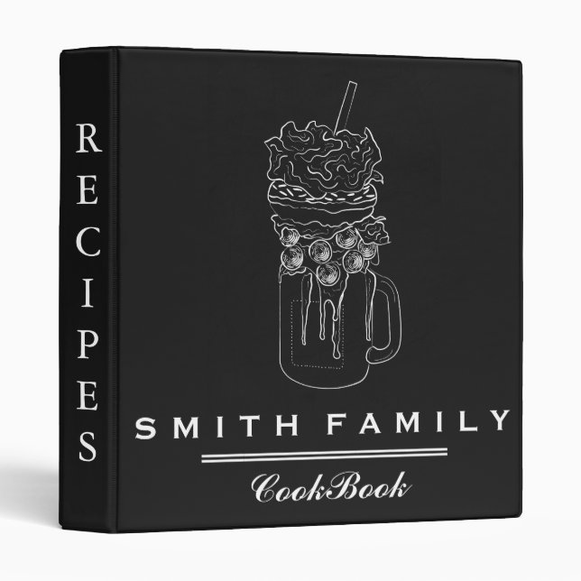 Classeur Livre de recettes de la famille des Arrière - plan (Devant/Côté)