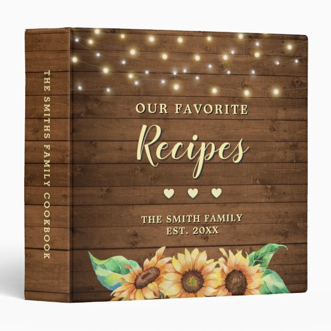 Classeur Livre de recettes de la famille des tournesols liv (Devant/Côté)