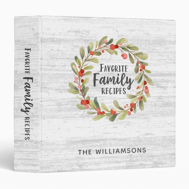 Classeur Livre de recettes de la famille préférée (Devant/Côté)