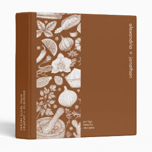 Classeur Livre de Recettes de Légumes Marrons Personnalisé