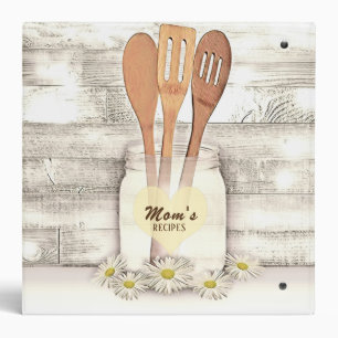 Classeur Livre de recettes de maman relié par 3 anneaux