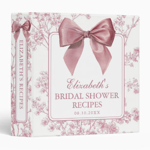 Classeur Livre de recettes de mariage floral rose vintage