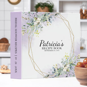 Classeur Livre de recettes de mariage géométrique verdure