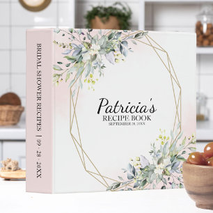 Classeur Livre de recettes de mariage géométrique verdure 3