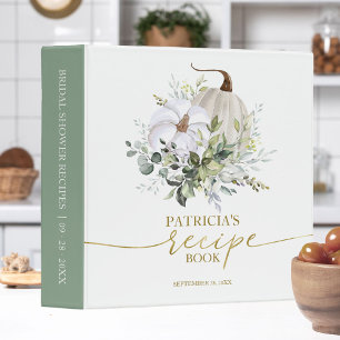 Classeur Livre de recettes de mariage Greenery Pumpkin auto