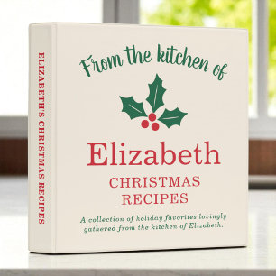 Classeur Livre de recettes de Noël de vacances Holly Berrie