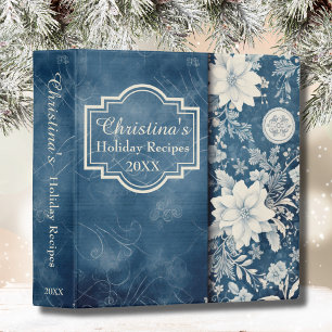 Classeur Livre de recettes de vacances Floral Poinsettia pe