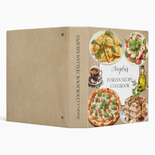 Classeur Livre de recettes d'illustration de nourriture ita