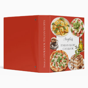 Classeur Livre de recettes d'illustration de nourriture ita