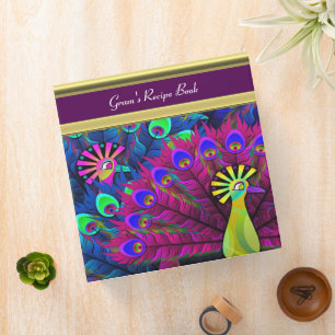 Classeur Livre de recettes d'oiseaux abstraits funky