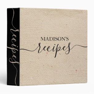Classeur Livre de recettes en papier beige Vintage rustique