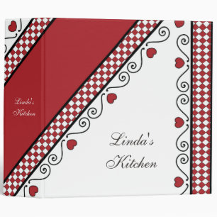 Classeur Livre de recettes En vichy rouge