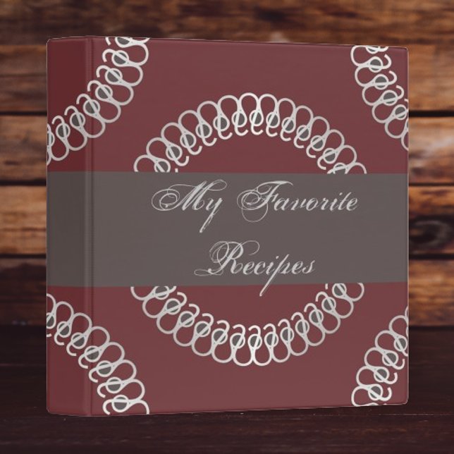 Classeur Livre de recettes Eyelets Crimson (Crimson Eyelets Recipe Book Binder)