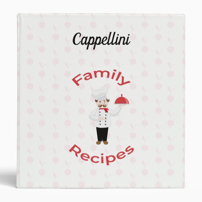 Classeur Livre de recettes familiales personnalisable avec  (Devant)