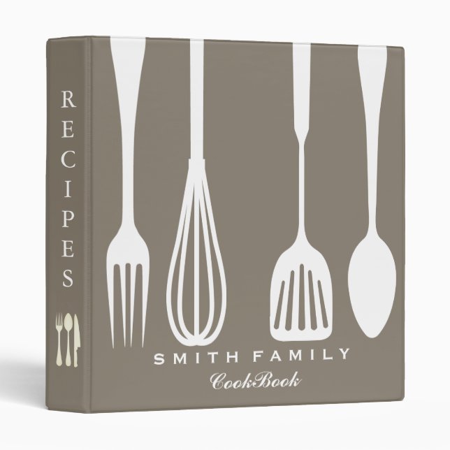 Classeur Livre de recettes familiales personnalisées (Devant/Côté)