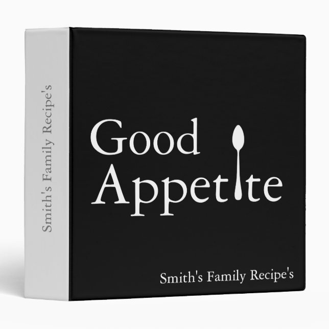 Classeur Livre de recettes familiales personnalisées (Devant/Côté)