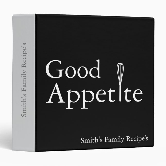 Classeur Livre de recettes familiales personnalisées (Devant/Côté)