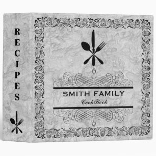 Classeur Livre de recettes familiales personnalisées Retro
