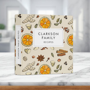 Classeur Livre de recettes Motif de la famille des épices e