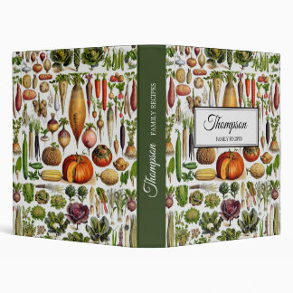 Classeur livre de recettes motif de légumes