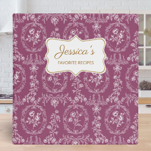 Classeur Livre de recettes personnalisé à motifs floraux Ro