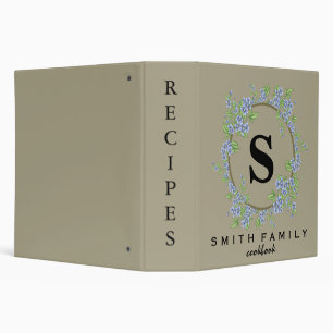 Classeur Livre de recettes personnalisé avec monogramme de 