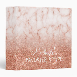 Classeur Livre de recettes personnalisé avec strass doré ro