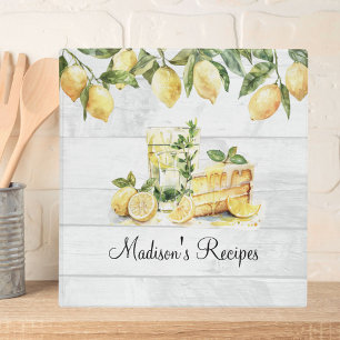 Classeur Livre de recettes personnalisé Lemon Summer Jaune