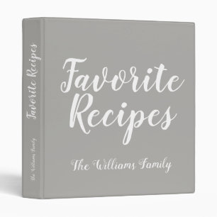 Classeur livre de recettes préféré gris