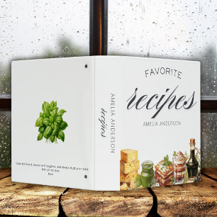 Classeur Livre de recettes préférées avec dédicace illustré