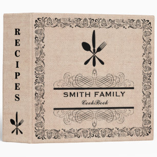 Classeur Livre de recettes rétro personnalisé pour la famil