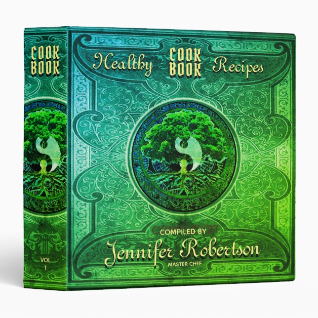 Classeur Livre de recettes saines (Devant/Côté)