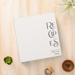 Classeur Livre de recettes unique Elegant Linen Blanc Ivory