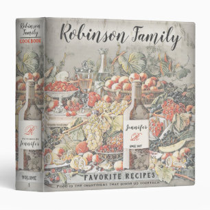 Classeur Livre de recettes vintage Family