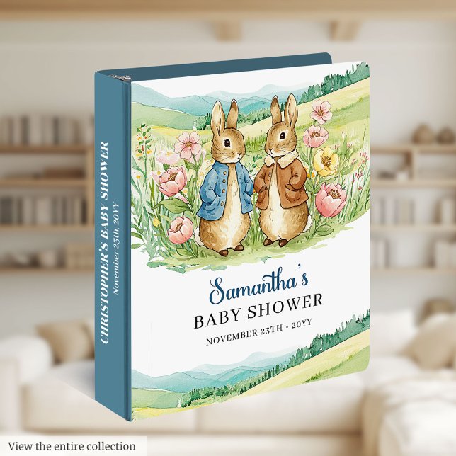 Classeur Livre de souvenir pour la Baby Shower de Peter Rab (Adorable Peter Rabbit Baby Shower Keepsake Book 3 ring binder)