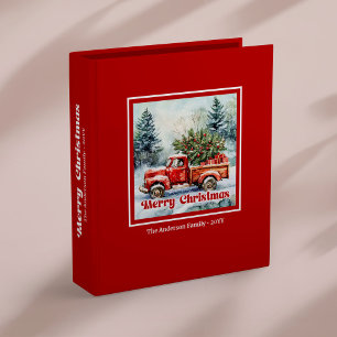 Classeur Livre de souvenirs de scène de Noël avec camion ro