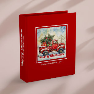 Classeur Livre de souvenirs de scène de Noël avec camion ro
