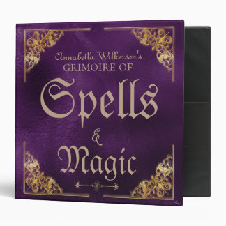 Classeur Livre d'épellerie d'antiquités violet et or Grimoi