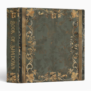 Classeur Livre des Ombres Vintage Floral Vert & Or