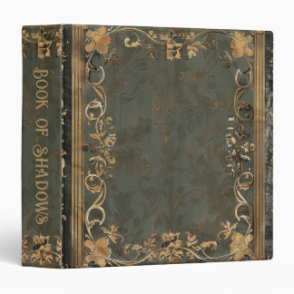 Classeur Livre des Ombres Vintage Floral Vert & Or