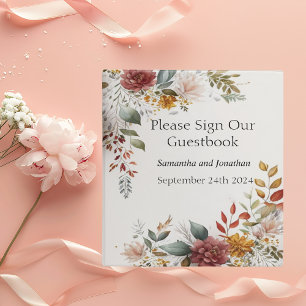 Classeur Livre d'invité coloré Mariage floral de Bohême
