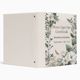 Classeur Livre d'invité des Magnolias blancs et des Mariage