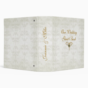 Classeur Livre d'invité élégant de mariage damassé