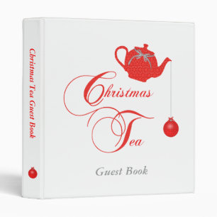 Classeur Livre d'invité rouge de thé de Noël de dentelle