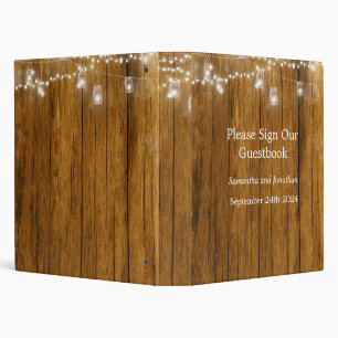 Classeur Livre d'invités Rustic Wood Mason Jar