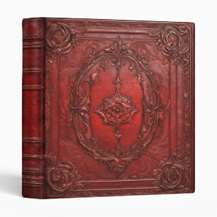 Classeur Livre d'ombres en cuir rouge Vintage