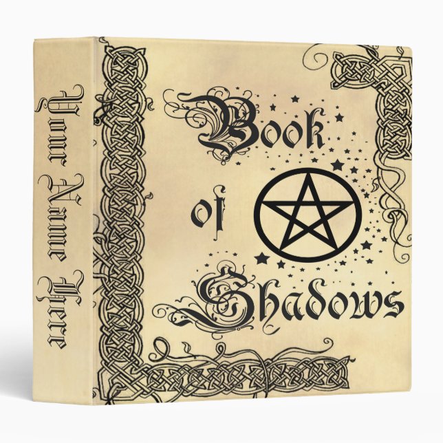 Classeur Livre D'Ombres Pentacle Celtique 3 Anneaux Classeu (Devant/Côté)